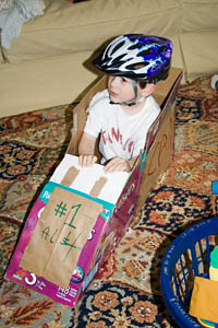 Alex in his Bobsled