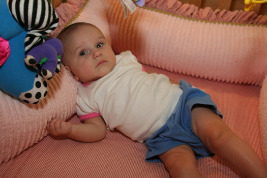 Caroline Hanging out in her crib