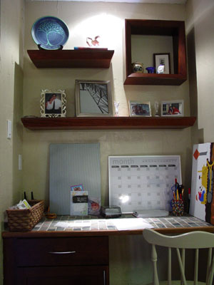 Shelves above Desk